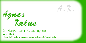 agnes kalus business card